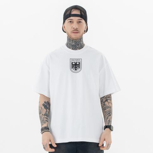 Men's white graphic T-shirt front view