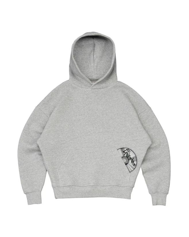 Men's gray pullover hoodie